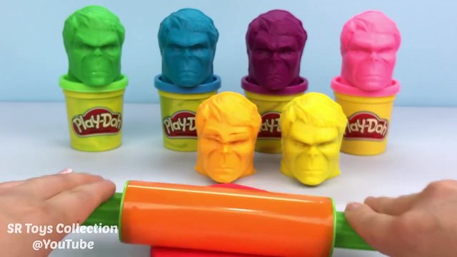 Learn Colors Video for Kids with Play Doh Hulk with Peppa Pig Family Molds Fu