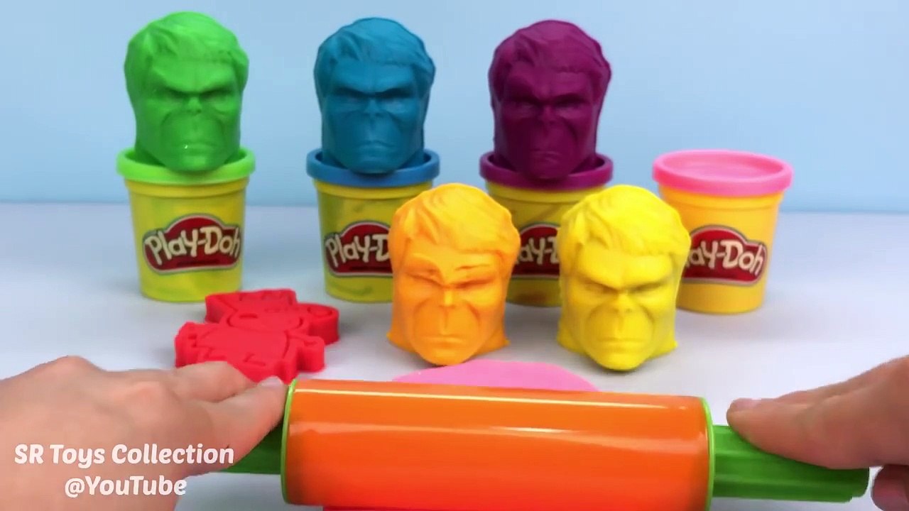 Learn Colors Video for Kids with Play Doh Hulk with Peppa Pig Family Molds Fun Creative for Childre