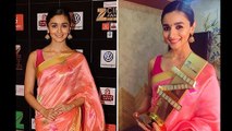 Alia Bhatt In A Ethnic Traditional Saree At Zee Cine Awards 2017 | Hot Or Not ?