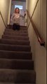 Oh la belle chute dans les escaliers