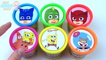Cups Stacking Toys Play Doh Clay PJ MASKS Disney Collection Learn Colors for Children