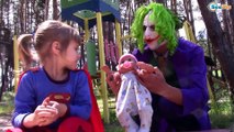 Spiderman, Frozen Elsa & CRYING BABIES! w/ Supergirl Joker Pink Spidergirl Hulk Episode 23