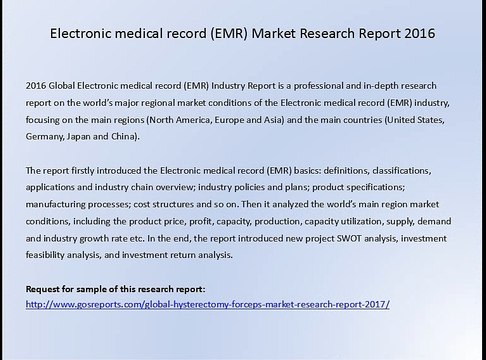 Electronic medical record (EMR) Market Research Report 2016