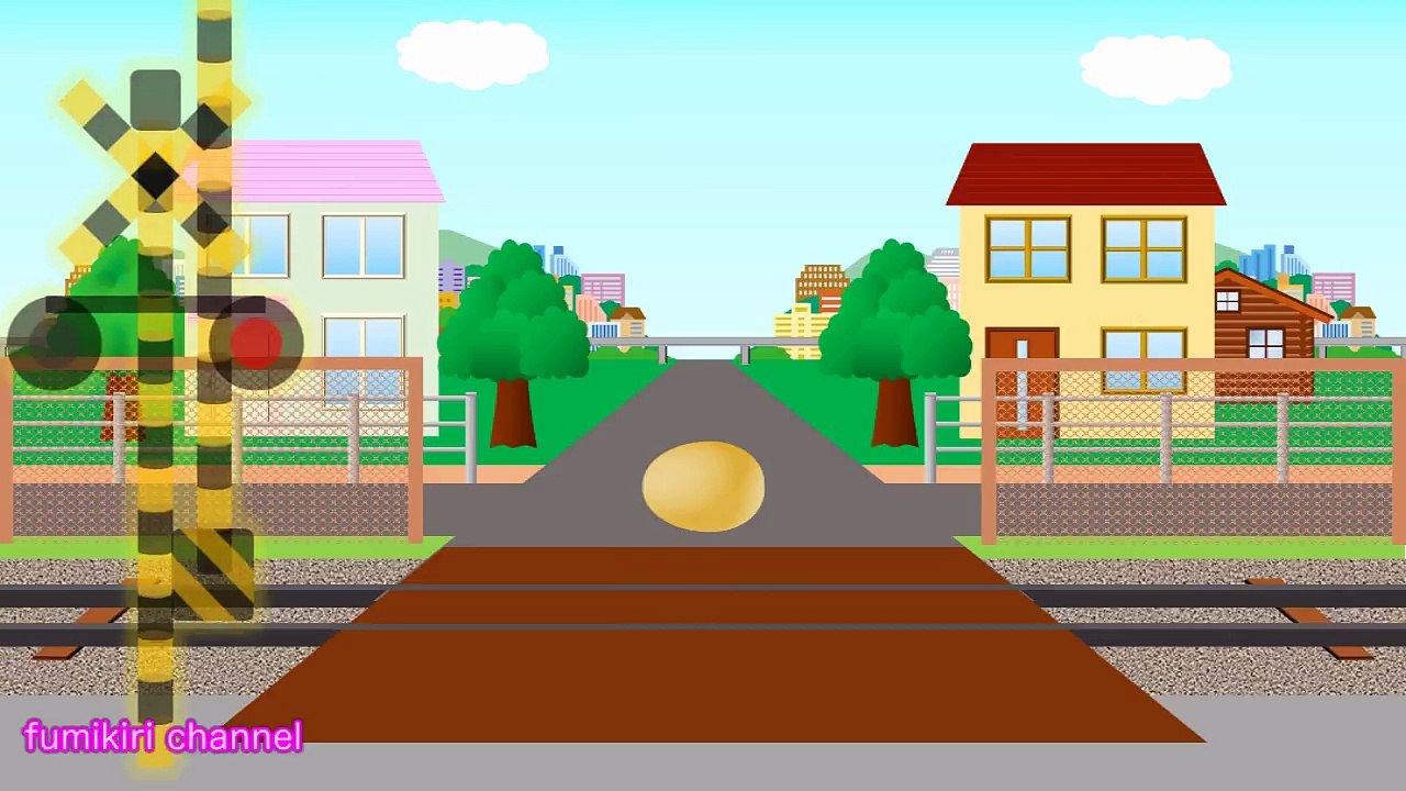 あさ合体体操をする踏切 _ 子供アニメ _ railway cartoon for Kids