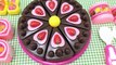 Toy cutting velcro cakes strawberry chocolate custard vanilla fruit cake sponge cake