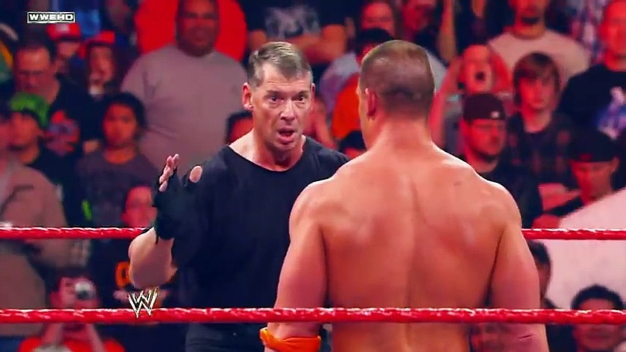 Batista helps Mr. McMahon defeat John Cena on Raw