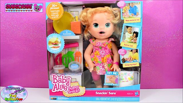 Potty Training Baby Alive Super Snacks Snackin Sara Poops + Feed Doh Food Doll - Toy Play