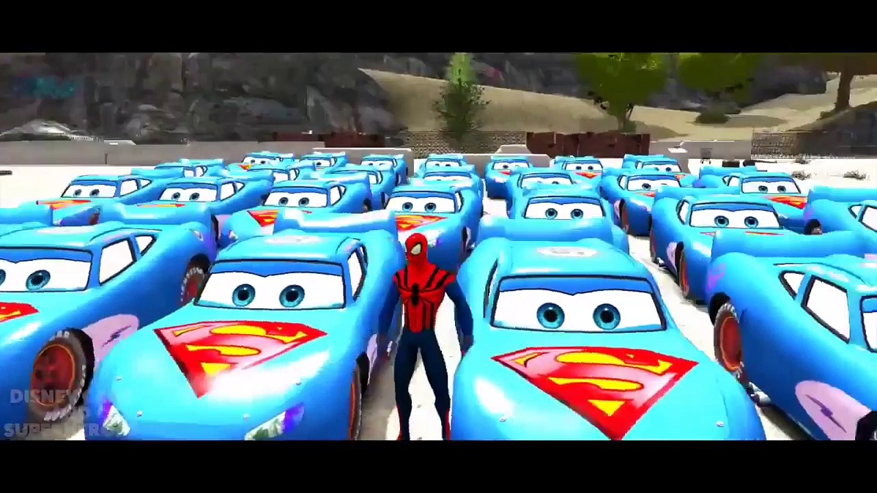 Spider-Man, Batman & Superman Epic Race Disney Cars Lightning McQueen [HD]
