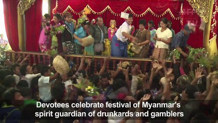 Devotees dance for Myanmar party spirit