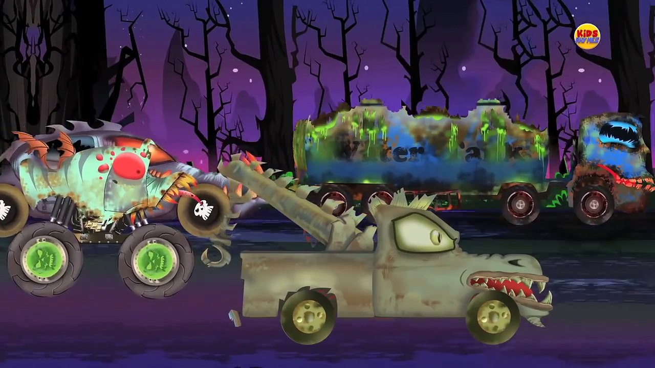 Scary Big Trucks | Halloween videos for kids | ambulance | water tank | tow truck | fire t