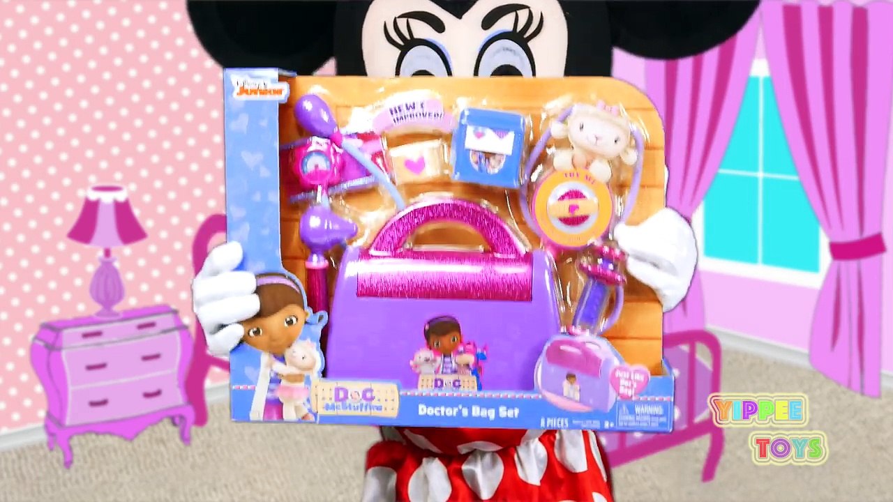 Doc McStuffins Doctors Bag Baby Doll Check Up Minnie Mouse Toy Review
