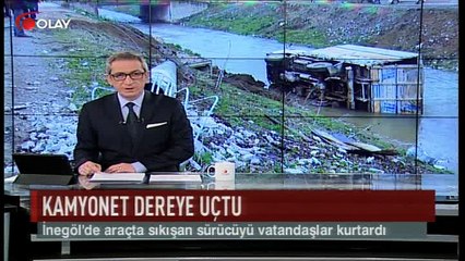 Kamyonet dereye uçtu (Haber 14 03 2017)