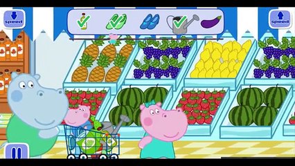 Peppa Pig Hippo In The Supermarket Game Movie For Babies Kids Children Favorite kids educ