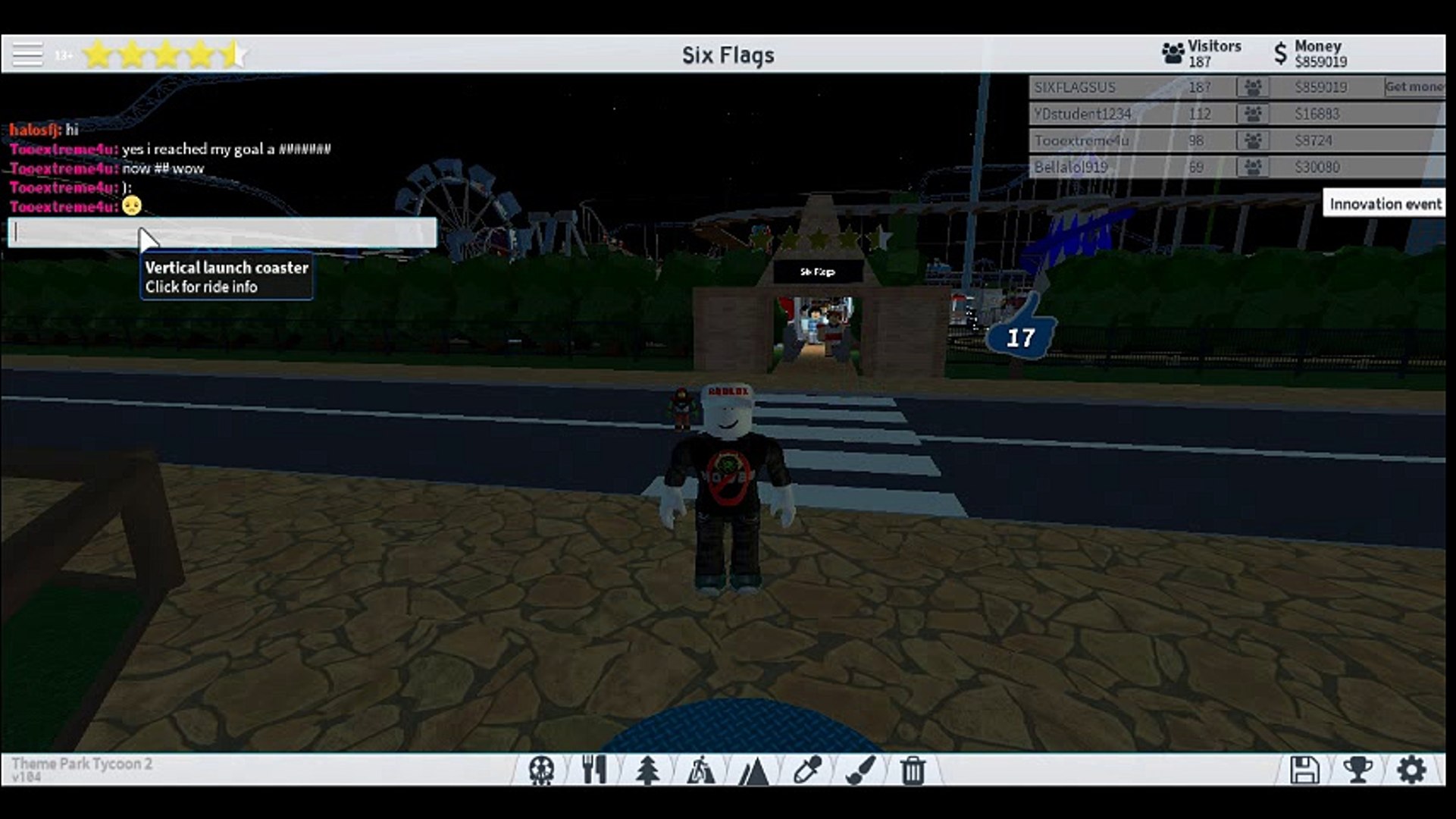 Theme Park Tycoon 2 Tour S4 Episode 1 Six Flags Video Dailymotion - riding my own rides theme park tycoon 2 roblox