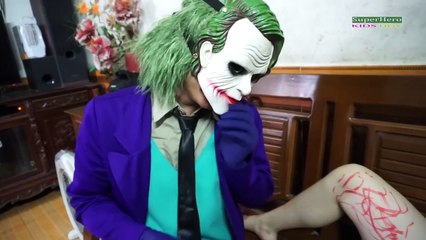 Supergirl Drawing Heart Joker! w/ Spiderman Frozen FUN IRL Superhero in Real Life
