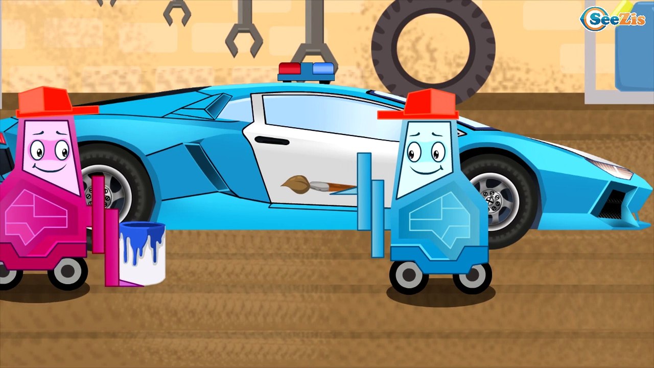 Voiture de police pour enfants - Dessins animés pour bébés - Vidéo Éducative de Voitures Partie 3