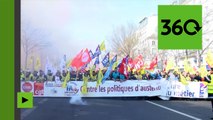 «Au feu, ça brule !» : Suivez la manifestation des pompiers dans une vidéo à 360°