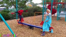 Joker kidnap Snow White Spiderman Guns Venom Police arrest Baby Hulk Frozen Elsa Superhero