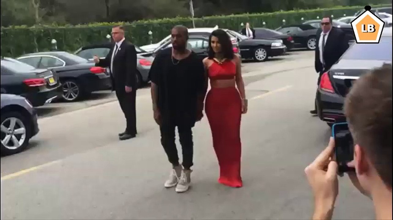 Kim Kardashian and Kanye West Arrive at the Roc Nation Pre-Grammy Party