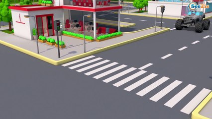 Learn Color with Emergency Car w Truck Little Cars Cartoon for Children Nursery Rhymes Simple Song