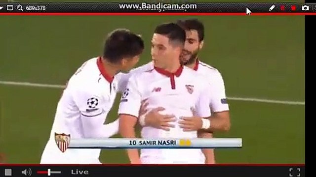 Carton rouge Samir Nasri lors Leicester- Sevilla 14.03.2017 HD