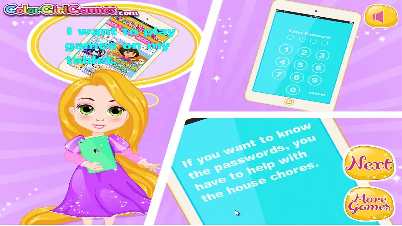 Disney Princess Rapunzel - Tangled Games for Kids - Newborn care & Baby video