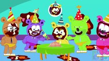 Mega Gummy bear body celebrating new year finger family nursery rhymes for kids | Cartoons