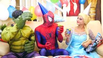 FROZEN ELSA BIRTHDAY PARTY Indoor Playground SPIDERMAN HULK - Superhero Movie in Real Life