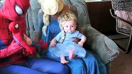 Angry Baby vs Frozen Elsa TOILET POO PRANK! w/ Spiderman Joker Maleficent Superhero IRL