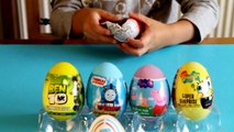 Six types of Surprise Eggs→Peppa Pig→Thomas and Friends→SpongeBob→Kinder Surprise and Joy→
