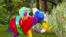 Dinosaurs Vs King Kong Fight | Colors Animals Lion Gorilla Elephant Finger Family Rhymes