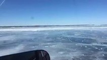 Truck Falls Through Frozen Ice on Lake Winnipeg