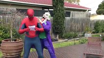 SPIDERMAN Rides a DINOSAUR and Battles Mecha-Joker & BATMAN | DCTC Superheroes In Real Lif