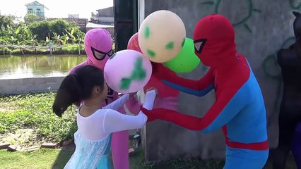 Frozen Elsa attach drop down Lake SuperGirl Black Spiderman Joker Funny videos Superhero