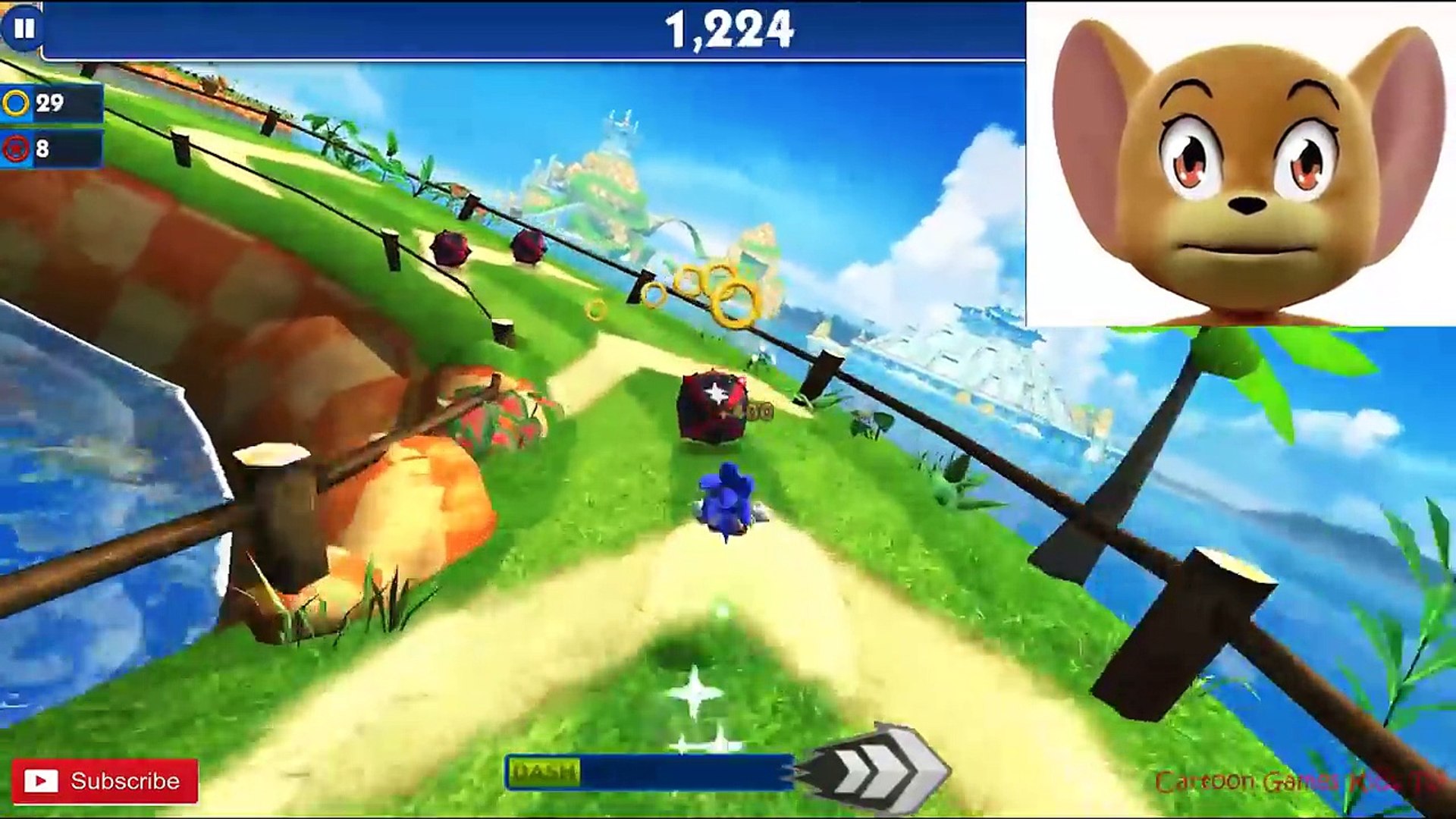 Tom and Jerry / Plays Sonic Dash / Part 2 / Cartoon Games Kids TV
