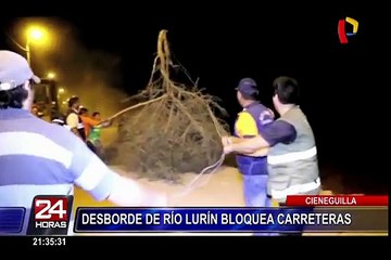 Download Video: Cieneguilla: desborde de río Lurín bloquea carretera