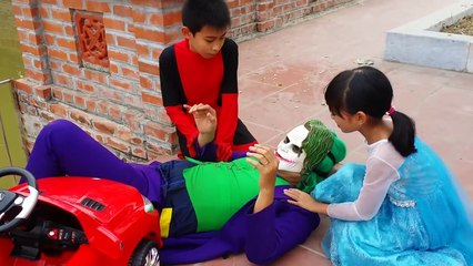 Baby Elsa vs Deadpool Salvaged Vehicles Under Water Of Lake w/ Spiderman Became Joker #2