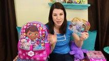 Doc McStuffins SURPRISE Toys Backpack Disney Junior Lambie, Surprise Eggs & Blind Bags Dis