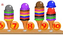 Learn Colors and Numbers 1 - 10 with 3D Baby Wooden Toys Ice Cream Shop - Best Videos for