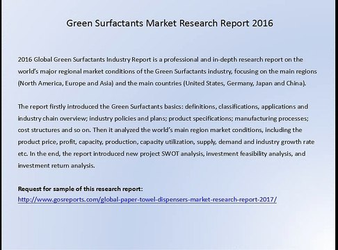 Green Surfactants Market Research Report 2016