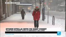 US - State of emergency declared as Storm Stella hits East Coast