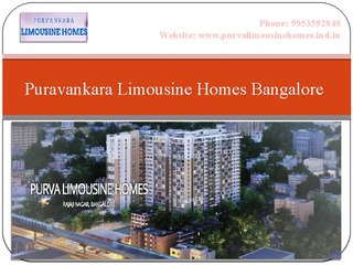 Get Affordable Apartments from Purava Limousine Homes in Bangalore | Call 9953592848