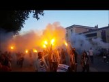 C1 Besiktas - Napoli Hooligans fight in subway and Besiktas cortege