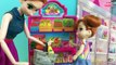 Grocery Shopping! Elsa & Anna kids shop at Barbie's Grocery Store  Barbie Car  Candy Haul D