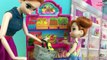 Grocery Shopping! Elsa & Anna kids shop at Barbie's Grocery Store  Barbie Car  C