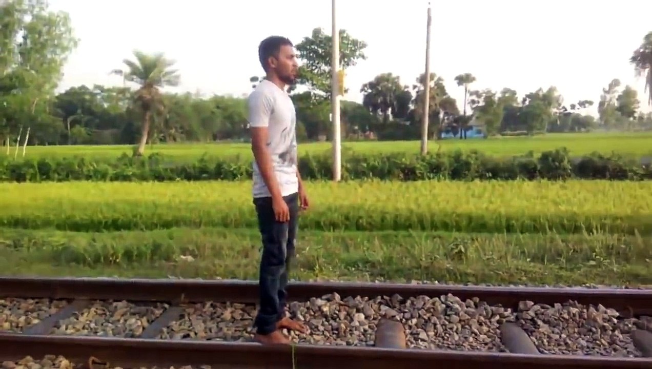 dangerous stunt in train