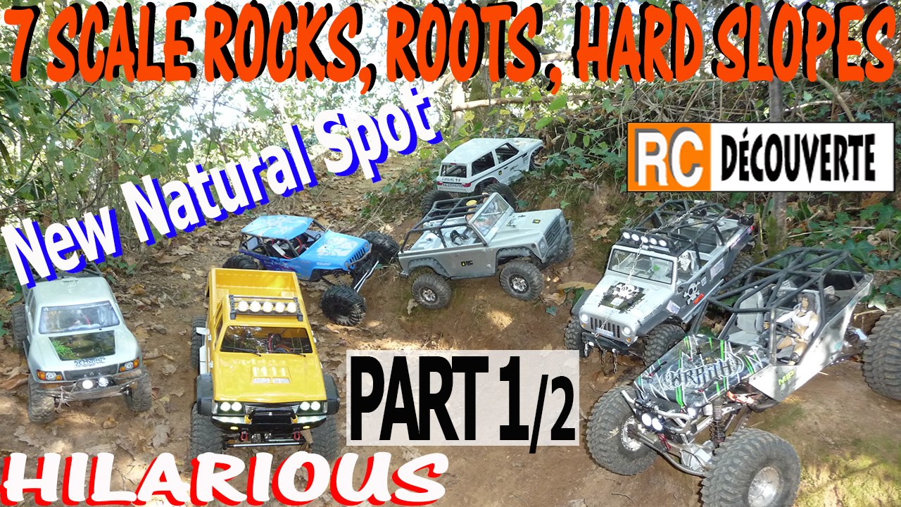 Modélisme Nantes : Trail Hilarant 7 Rc Scale Crawlers Rochers Racines Pentes Glissantes Pont Caffino France PART 1
