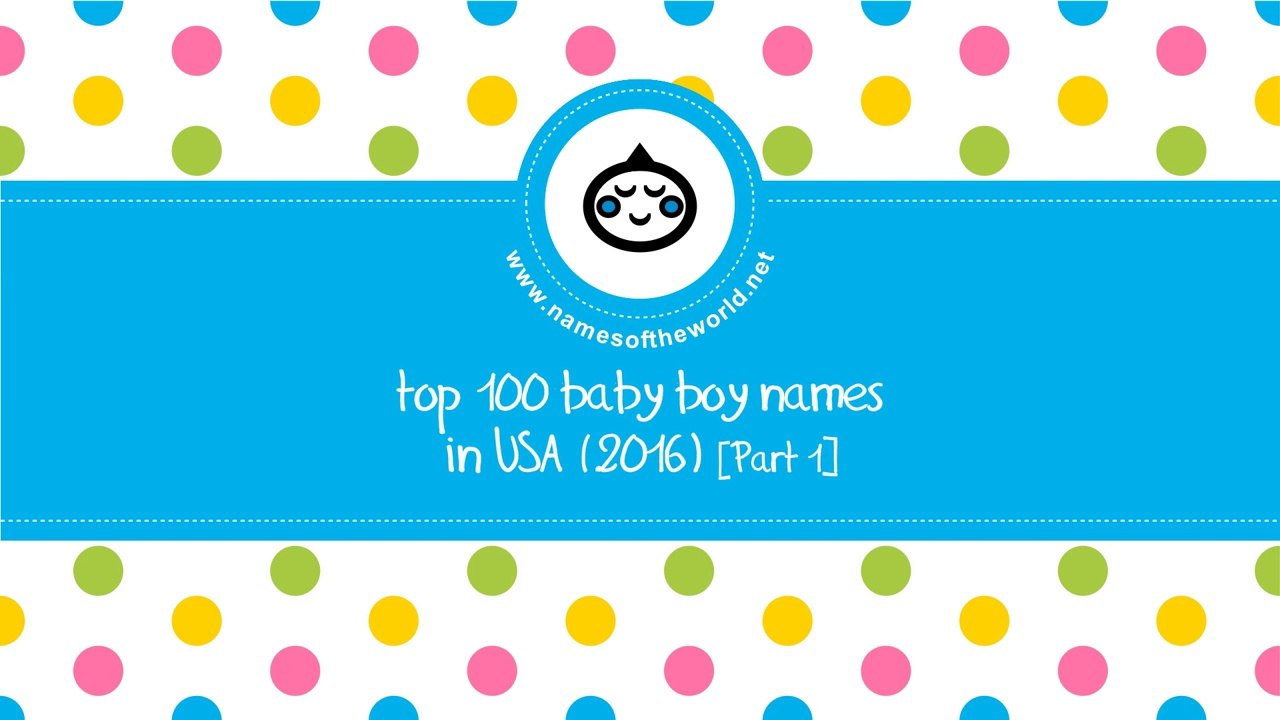 Top 100 baby boy names in US 2016 Part 1 - the best baby names - www.namesoftheworld.net