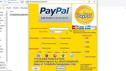 Get Real Working Paypal Money Adder 2017.