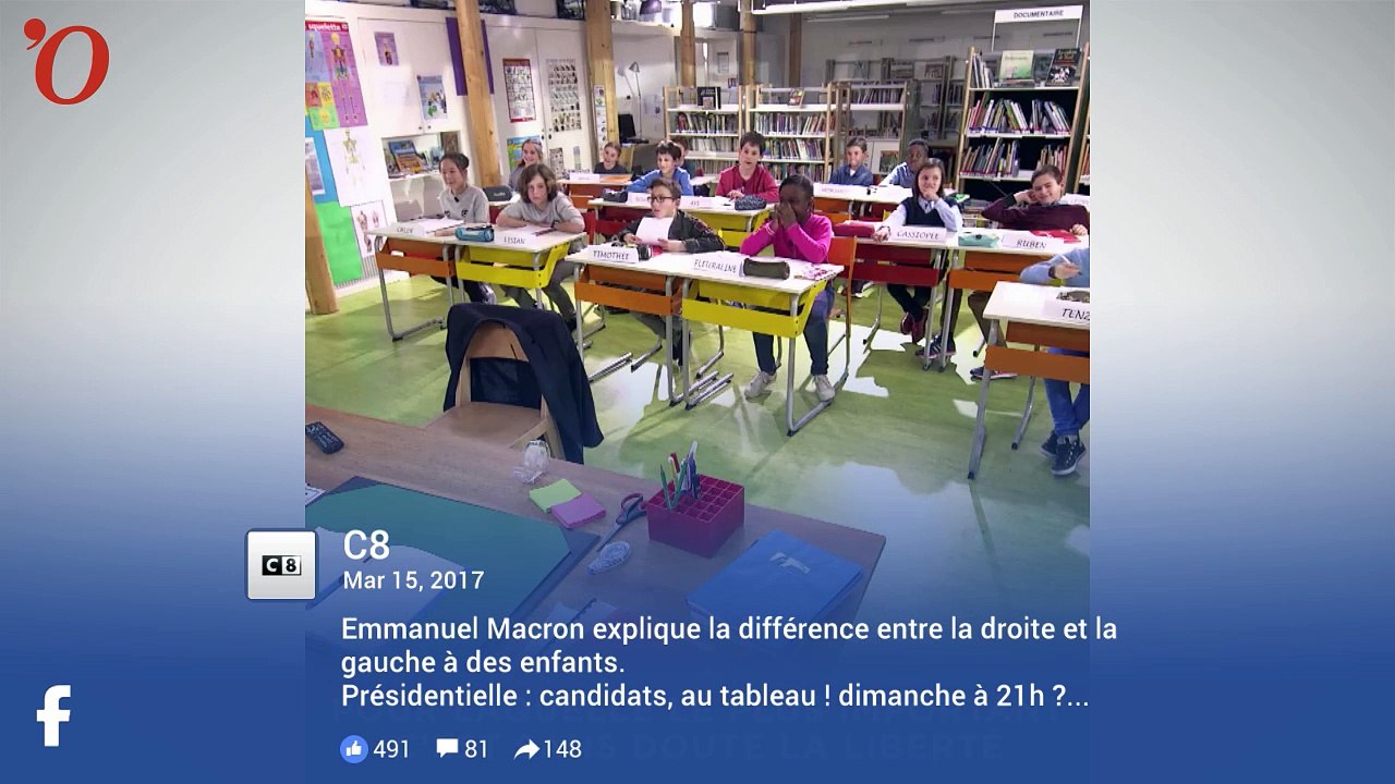 Présidentielle : Macron joue au prof pour expliquer la différence entre la gauche et la droite